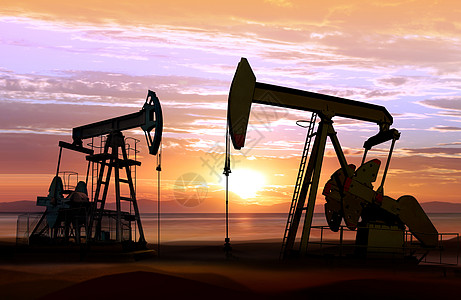 石油公司日落时油泵炼油厂环境重工业危机石油汽油管道原油气体植物背景