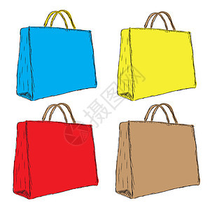 购物袋白色手提包消费者销售绘画绿色顾客折扣红色购物狂图片