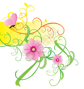 春季和夏季矢量花棚植物群草地插图邀请函叶子玫瑰明信片植物绘画装饰品图片