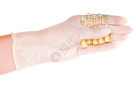 与白色的安普乐手注射控制制药科学乳胶实验室药品药物小瓶化学图片