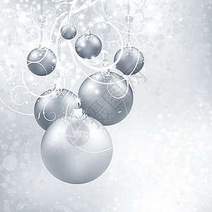圣诞节背景灰色新年位图假期插图雪花背景图片