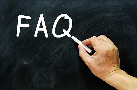 FAQ 写在黑板上学校粉笔教学女性空白黑色学习写作工作问题图片