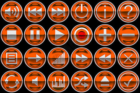 圆橙色控制面板按钮图片