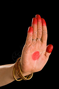 帕塔卡的印度舞蹈舞蹈家珠宝女士女性女孩手镯手印图片