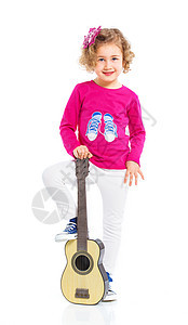 配吉他的女孩乐器音乐家音乐教育青少年旋律闲暇艺术孩子细绳图片