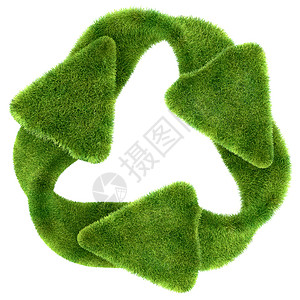 生态可持续性 绿色草地回收利用符号图片
