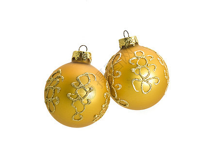 两个漂亮的圣诞装饰球图片