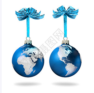 世界玻璃球蓝色图片