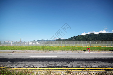 长路地平线场地场景天空自由蓝色中心路线运输孤独图片