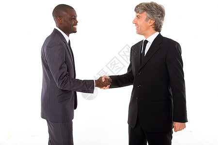 商务人士握手和握手团体问候语两人经理合作工作商业合伙职场混血图片