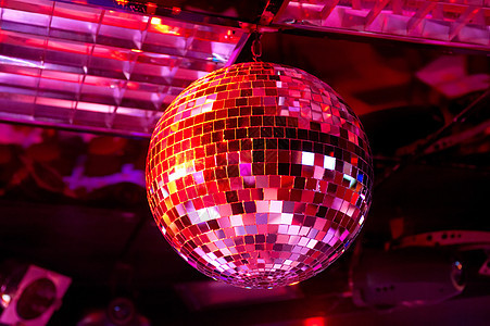 迪斯科球夜生活玻璃庆典圆圈舞蹈反射音乐聚光灯夜店紫色图片