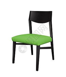 白色背景的木椅皮革座位绿色家具椅子棕色合金图片