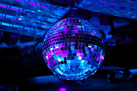 迪斯科球镜子夜生活舞蹈音乐反射乐趣流行音乐蓝色假期俱乐部图片