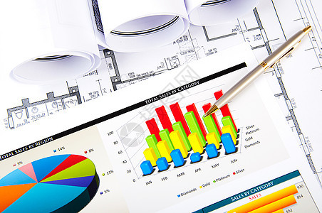 商业生活中留业者报告文书收益投资蓝色数据库存金融图表数字图片