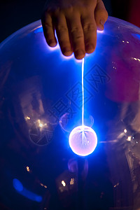 等象地球闪电蓝色释放党光圆形水晶球电极派对激光发电机图片