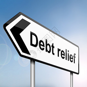 债务减免概念碰撞商业预防路标帮助援助经济经济衰退银行信用图片