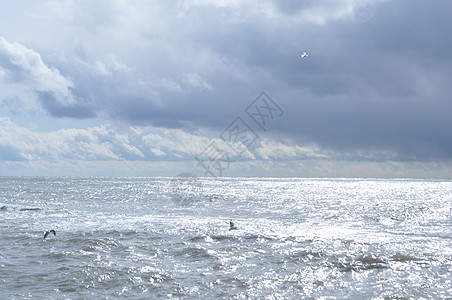 笼罩着神秘的黑海天空石头绿色假期海岸海浪风暴多云舞会灰色图片