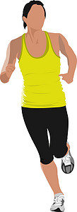 跑者 慢跑 矢量插图短跑微笑夹子男人绘画幸福曲线创造力身体运动图片