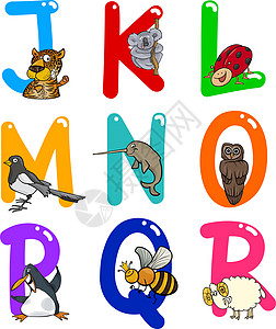 动物字母缩写大号企鹅拼写底漆收藏猫头鹰卡通片女王蜂学习内存图片