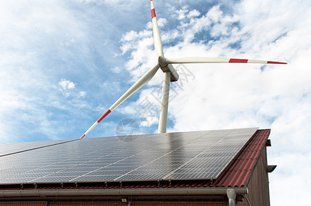 再生能源场地旋转太阳风车控制板天空活力创新集电极气候图片