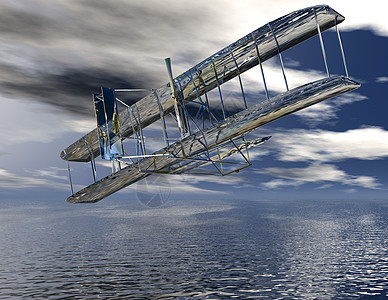 飞机双翼空气反思金属金子插图计时器先驱者飞行员翅膀图片