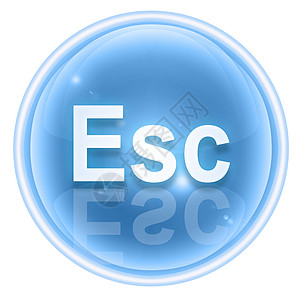 Esc 图标冰 在白色背景上孤立图片