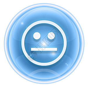 与白背景隔绝的笑脸图标冰徽章圆圈欢迎阴影白色幸福网站插图微笑网页图片
