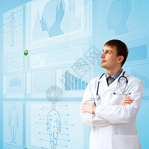 医学和技术技术工作外套职业男性心脏病学病人女士蓝色保健护士图片
