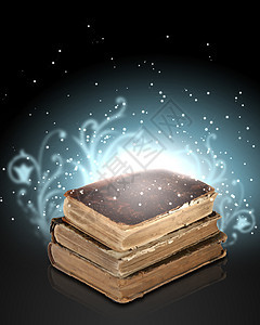 魔法书想像力阅读教育插图蓝色数据书店文学学习火花图片