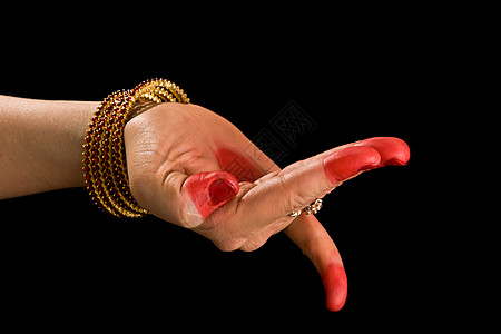 哈姆萨帕克沙Hamsapaksha拥有印度舞蹈演员手印手镯珠宝女孩舞蹈家女性女士图片