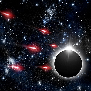 彗星和夜空中的日食图片