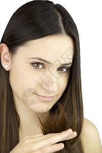 年轻女青年发型伤感的坏头发 有两头分图片