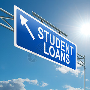 学生贷款概念大学银行业金融学习债务学校蓝色路标学费信用图片