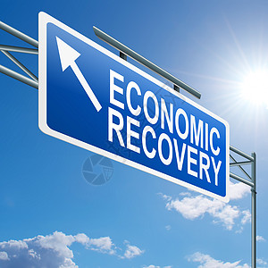 经济复苏标志路标进步插图债务蓝色危机生长商业信用金融图片