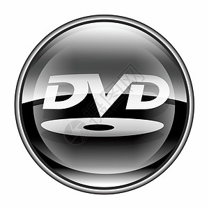 DVD 图标黑色 在白色背景上隔离图片