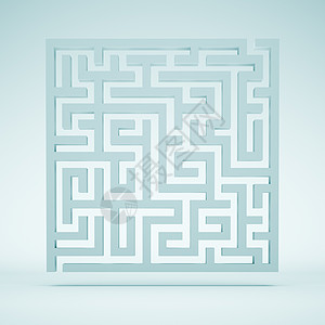 迷藏解决方案白色概念蓝色迷宫商业谜语数据思维小路图片
