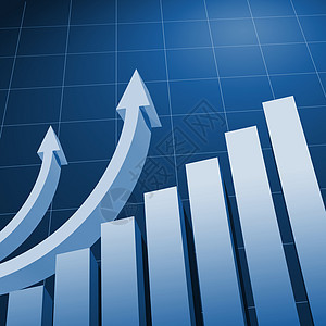 图表和上向箭头会计预报成就金融计算数字公司蓝色办公室进步图片