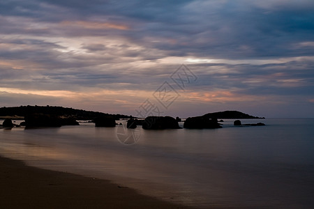 珠海金湾沙滩日落之后的黄昏背景