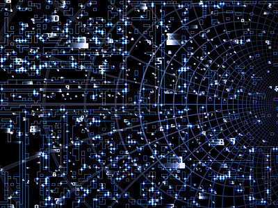 移动数字速度网格电路流动信号加工墙纸科学蓝色运动背景图片