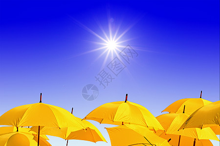 天文背景上的黄色雨伞Name高清图片