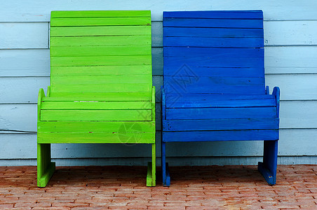 绿色和蓝色椅子图片