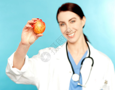 每天一个苹果让医生远离专家保健女士医院处方从业者工作护士食物饮食图片