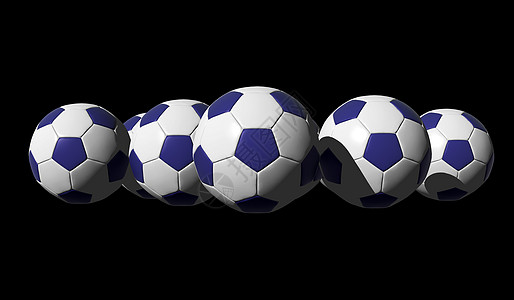 3D 变成蓝色足球球游戏乐趣爱好黑色圆形皮革闲暇锦标赛联盟守门员图片