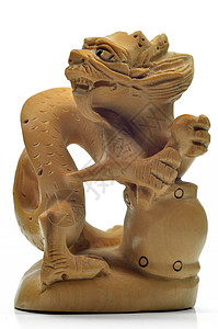 中国金字箱木龙木雕手工年度工艺传统象征艺术木头护身符图片