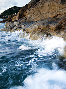 美丽的海景 泰国Samui岛的海和岩石图片