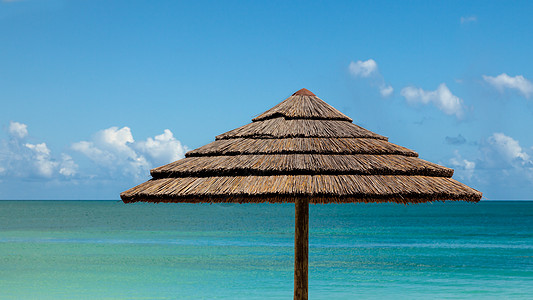 海 空海 沙滩伞型海景旅游蓝色游客海滩海岸假期支撑地平线闲暇晴天图片