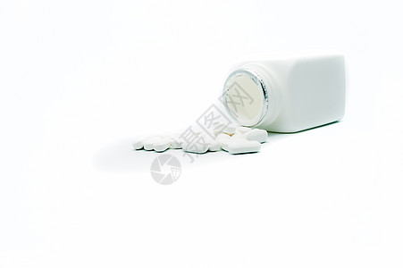 白色背景的白瓶药单切白瓶药物治愈疾病制药药店红色胶囊处方药品橙子药片图片