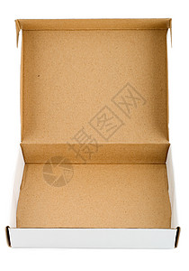 披萨盒送货纸板广告牌棕色货物白色运输糕点宏观空白图片