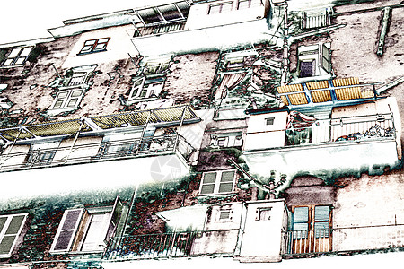 科西嘉语Name房子窗户编辑图像建筑扫描异化小岛建筑学艺术图片