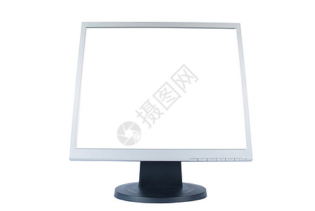 白显示监视器晶体管桌面控制板通讯外设剪裁白色视频展示屏幕图片